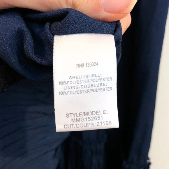 Halston Heritage Evening Collection Navy Lace Ruffle Cocktail Party Dress 6 NWT - Picture 10 of 11